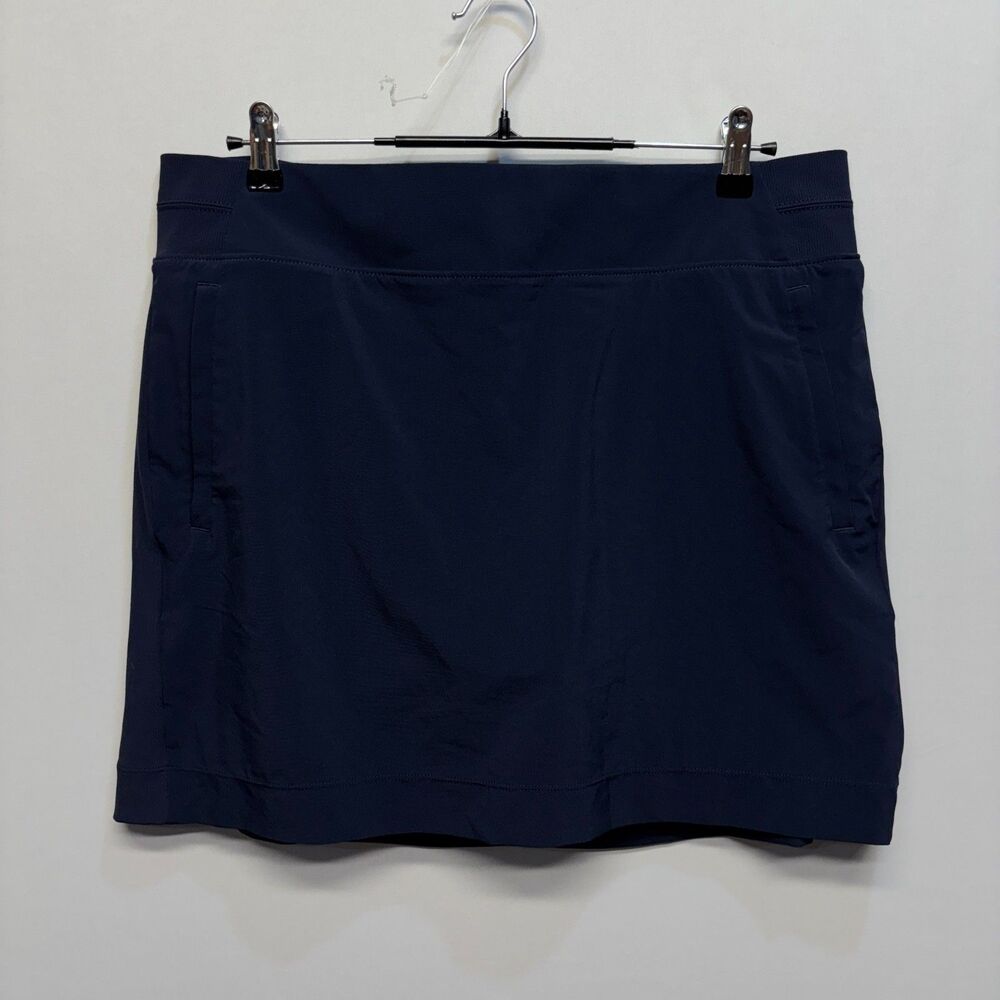 Athleta Women Brooklyn Mid Rise 16" Skort Skirt Size 16 Dark Blue SP24 C124 -15